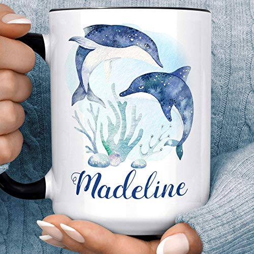 Personalized Ocean Dolphin Coffee Mug Custom add Name to Ceramic Cup Microwave Dishwasher Safe Ocean Animal Gift Personalized Ocean Dolphin Coffee Mug Custom add Name to Ceramic Cup Microwave Dishwasher Safe Ocean Animal Gift