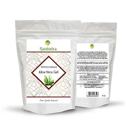 Aloe Vera Gel 100 Percent Pure  Natural  Aloe Vera Plant  Organic Face Moisturizer  Aloe Vera Gel  Aftershave for Men  Treatment - Sunburn  Skin Moisturizer  Pure for Men  and  Women. SANTMIRA 16 Ounce