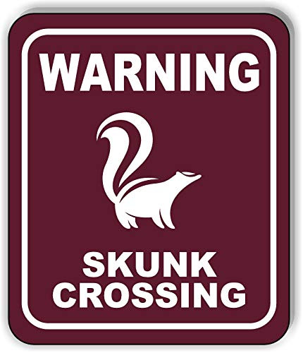 Warning Skunk Crossing Trail Aluminum Composite Outdoor Sign 15 inch x18 inch