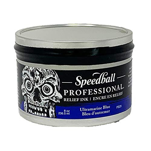 Speedball Professional Relief Ink  Ultramarine Blue  8 Ounce Can