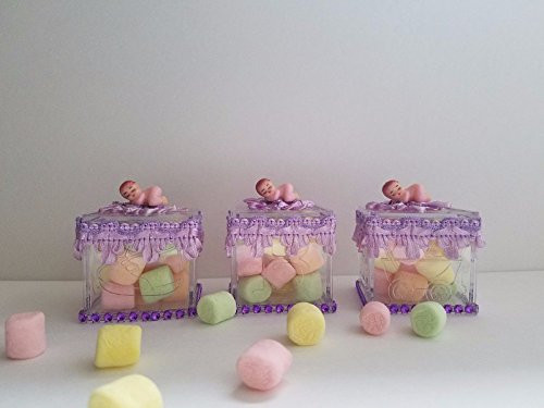 12 Baby Shower Fillable Blocks Purple Favors Prizes It s a Girl Game Decorations