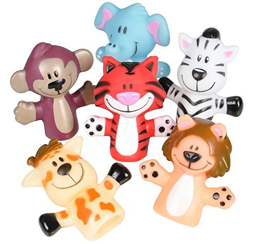 Rhode Island Novelty Zoo Animal Finger Puppets 1-Dozen