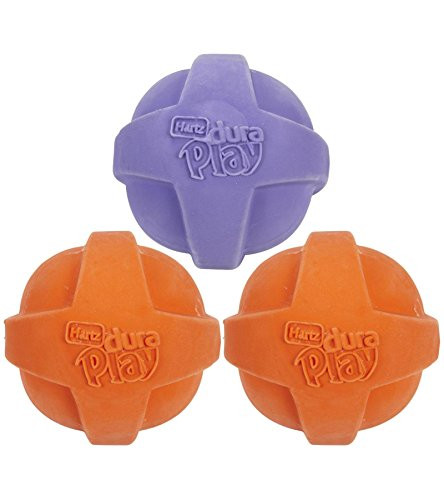 Hartz Dura Play Ball for Medium to Large dogs (Colors may vary) (3 Dura Play Balls)