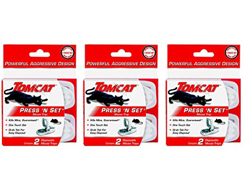 Tomcat Press  N Set Mouse Trap  3 Pack - 6 Traps Total