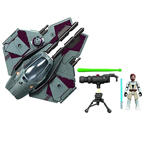 STAR WARS Mission Fleet Stellar Class OBI-Wan Kenobi Jedi Starfighter Starfighter Run 2.5-Inch-Scale Figure and Vehicle  Toys for Kids Ages 4 and Up