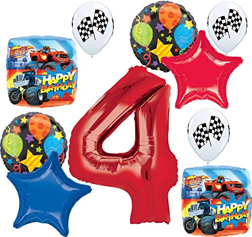 Blaze and the Monster Machines Party Supplies 4th Birthday Balloon Bouquet Decorations
