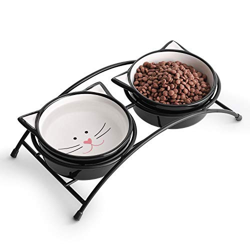 Y YHY Cat Bowls Elevated Raised Cat Bowls for Food and Water Ceramic Pet Food Bowls for Cats or Small Dogs Cute Cat Dishes 12 Ounces Dishwasher Safe Y YHY Cat Bowls Elevated Raised Cat Bowls for Food and Water Ceramic Pet Food Bowls for Cats or Small Dogs Cute Cat Dishes 12 Ounces Dishwasher Safe
