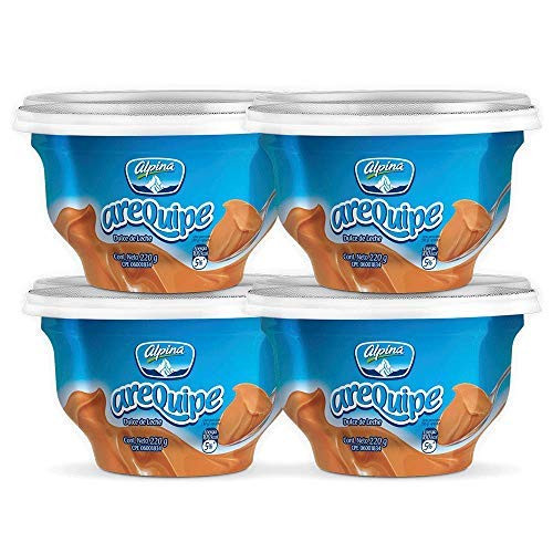 AREQUIPE ALPINA Dulce de Leche  4 PACK . Spread milk caramel sauce and spoonable dulce de leche or cajeta  is an indulgent creamy arequipe. 4 Pack x 7 57 oz each.