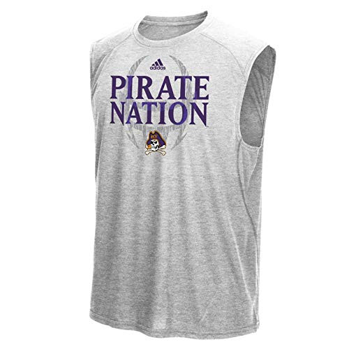 adidas East Carolina Pirates NCAA Men s Sideline Mantra Grey Climalite Ultimate Sleeveless T-Shirt  Small