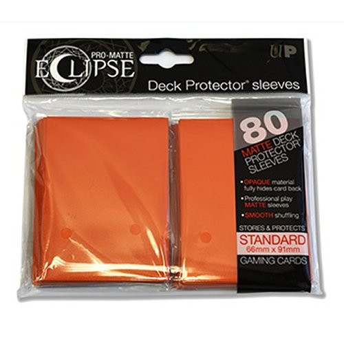 PRO-Matte Eclipse Orange Standard Deck Protector sleeves (80 count pack)