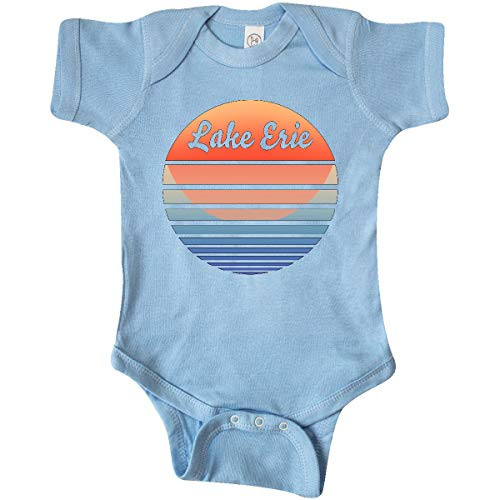 inktastic Lake Erie Retro Sunset Infant Creeper 12 Months Light Blue 3bab0