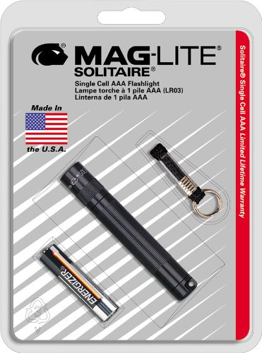 Maglite Solitaire Incandescent 1-Cell AAA Flashlight Black