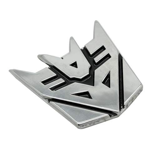 Transformer Decepticon Chrome Finish Car Auto Emblem - 3" Tall