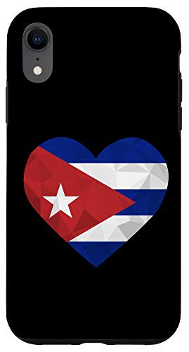 iPhone XR I Love Cuba Flag Heart Low Poly Cuban Travel Vacation Case