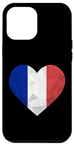 iPhone 12 Pro Max I Love France Flag Heart Low Poly French Travel Vacation Case