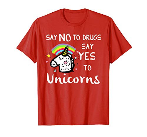 Red Ribbon Week Kids Youth Say No Say Yes to Unicorns T-Shirt Red Ribbon Week Kids Youth Say No Say Yes to Unicorns T-Shirt