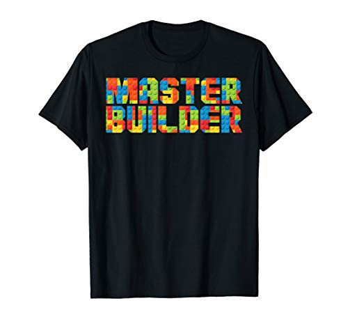 Master Builder Funny Building Blocks Bricks Construction T-Shirt