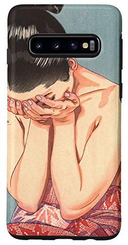 Galaxy S10 Japanese Aesthetic Girl Vintage Japan Woodblock Art Print Case