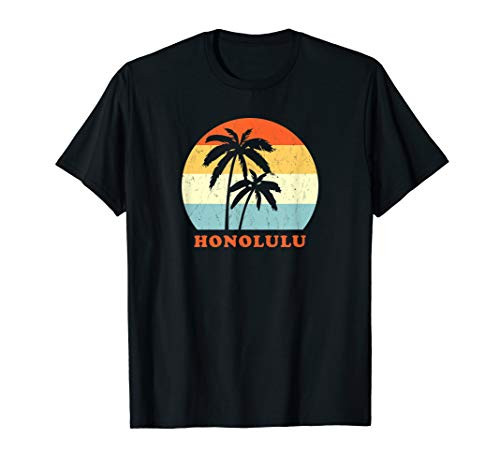 Honolulu Hawaii Vintage Retro Sun  and  Surf Throwback Gift T-Shirt