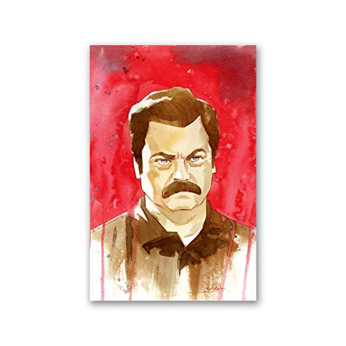 RON SWANSON- Watercolor Print - Great Gift for Nick Offerman Fans and Parks and Rec Fans - 11x17 - signed