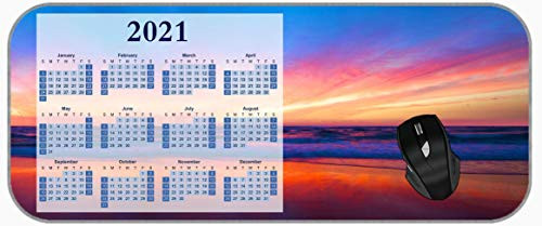 XXL 2021 Calendar Office Mouse Pad Sunset Scenery View Beach XXL Large Mouse Pad