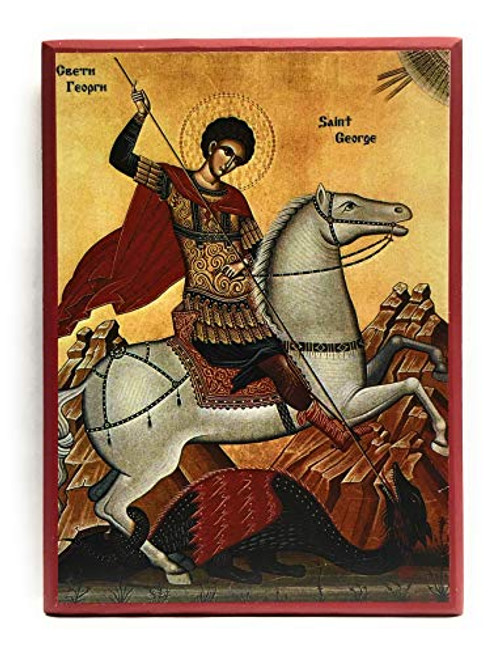 Wooden Greek Orthodox Christian Icon Saint Great Martyr George 5.5 inch x 7.5 inch Wooden Greek Orthodox Christian Icon Saint Great Martyr George 5.5 inch x 7.5 inch