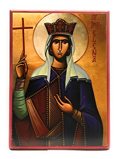 Wooden Greek Orthodox Christian Icon Saint Helen Saint Helena Empress Helena 5.5 inch x 7.5 inch Wooden Greek Orthodox Christian Icon Saint Helen Saint Helena Empress Helena 5.5 inch x 7.5 inch