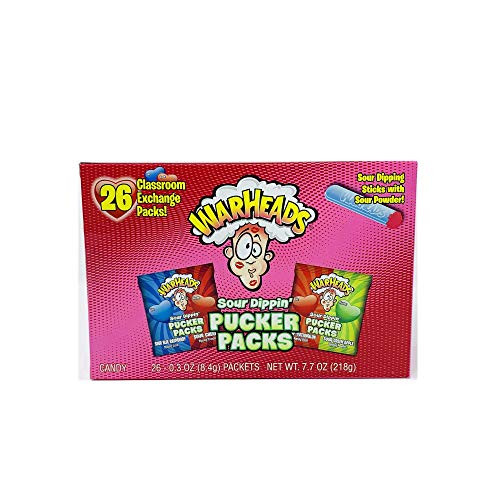 NEW V-Day Warheads 26ct. Classroom Exchange Pucker Packs  1