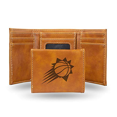 NBA Rico Industries Laser Engraved Trifold Wallet  Phoenix Suns Team Color  3.25 x 4-inches
