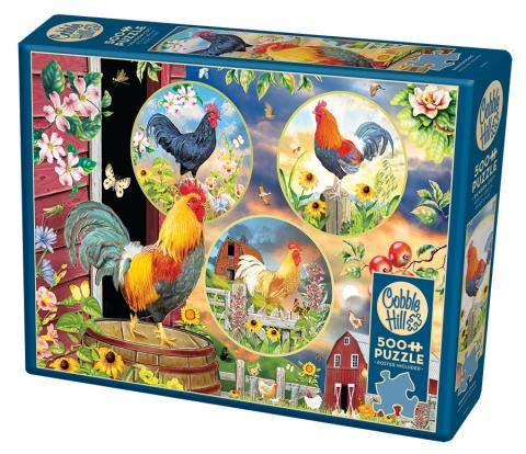 Cobble Hill 500 Piece Puzzle - Rooster Magic - Sample Poster Included