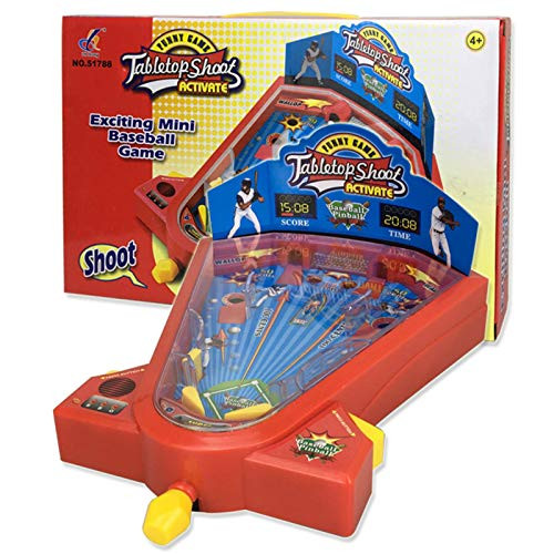 Junglers Baseball Pinball Tabletop Skill Game Desktop Pinball Mini Baseball Game for Kids Tabletop Travel Games 1 Or 2 Player Fun Activity Toy