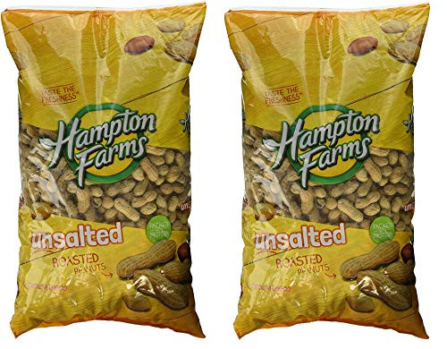 Hampton Farms No Salt Roasted In Shell Peanuts  5 lb. Bag  Two Pack