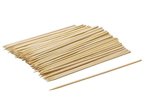 Shapenty 6 Inch Bamboo Barbecue Stick BBQ Appetizer Kabob Skewers Fruit Cocktail Picks Bulk for Outdoor Grilling, Fondue, Marshmallows, Shrimp, Meat, Vegetable, Cheese and Cooking, 200PCS