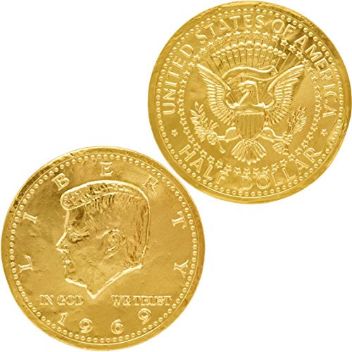Chocolate Gold Coin  Large Half Dollar Gold Belgian Milk Chocolate Coin  Chocolate Coins  Kosher  50 Large Half Dollar Coins