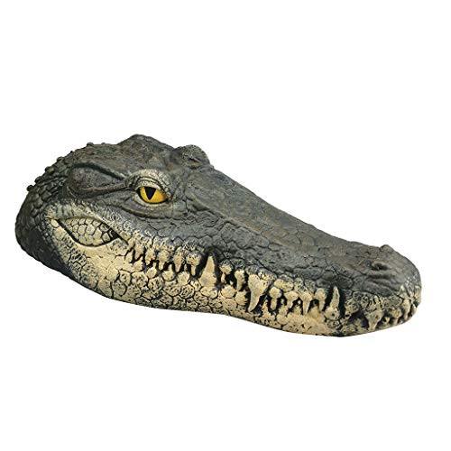 Makeupstory Floating Crocodile Head Water Decoy Floating Crocodile Head Water Decoy Garden Pond Art Decor for Goose Control New  34x15x8.5 cm  Multicolor