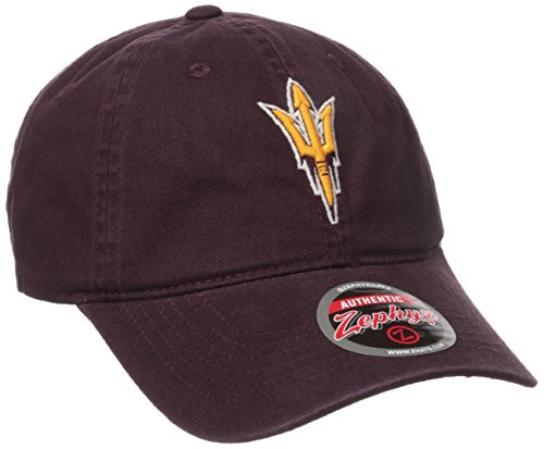 NCAA Zephyr Arizona State Sun Devils mens Scholarship Relaxed Hat  Adjustable-Z-buckle  maroon