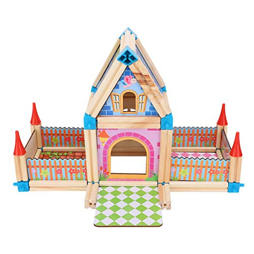 Castle Construction Blocks  Building Blocks Set  Learning Playset Professional Early Learning Toy for 128 Pieces of Master Building Blocks