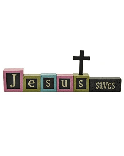 Blossom Bucket  inchJesus Saves Blocks with Cross Decor