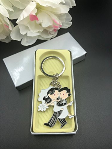 12- New Wedding Favors Couple Party Keychains Giveaways Llaveros Recuerdos De Boda