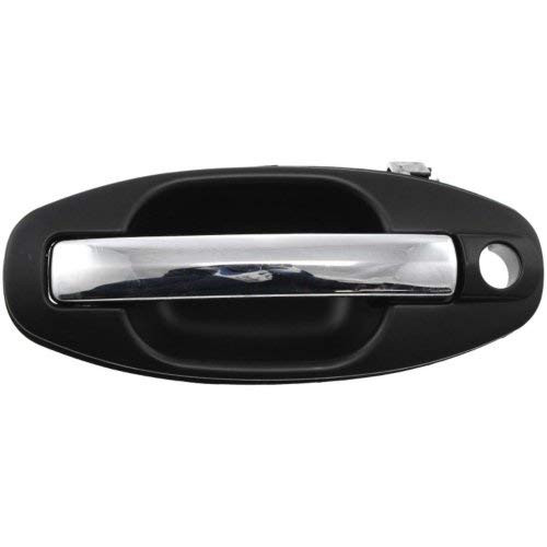 Door Handle for 2005 Hyundai Santa Fe Base 2.7L Front Left Side Exterior Plastic Primed Bezel w Chrome Lever w Keyhole