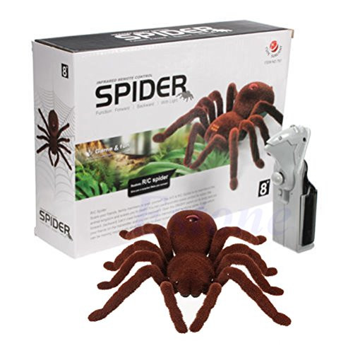 Abicial Kid Gift Remote Control Scary Creepy Soft Plush Spider Infrared RC Tarantula Toy