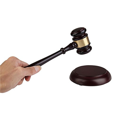 LIPOVOLT Wooden Gavel Hammer  plus Sound Block for Lawyer Judge Auction Sale