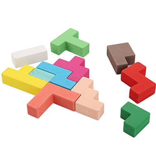 Liyeehao Building Blocks  Durable Firm 15Pcs Set with Wooden Box Wooden Puzzle Block Toy  for Kids Toddlers Rubik s Cube Puzzle Building Blocks