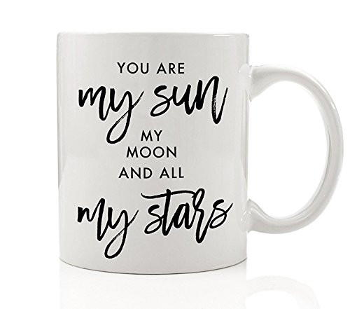 EE Cummings Quote Coffee Mug You are My Sun  My Moon and All My Stars Romantic Gift 11oz Ceramic Cup by Digibuddha DM0052_2