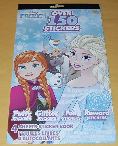 Disney Princess Frozen Elsa & Anna Stickers - 4 Designs - Puffy Stickers, Glitter Stickers, Foil Stickers & Reward Stickers - 150+ Stickers