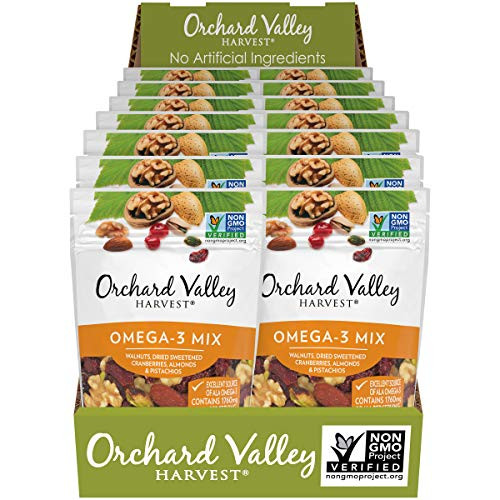ORCHARD VALLEY HARVEST Omega-3 Mix  2 oz  Pack of 14   Non-GMO  No Artificial Ingredients