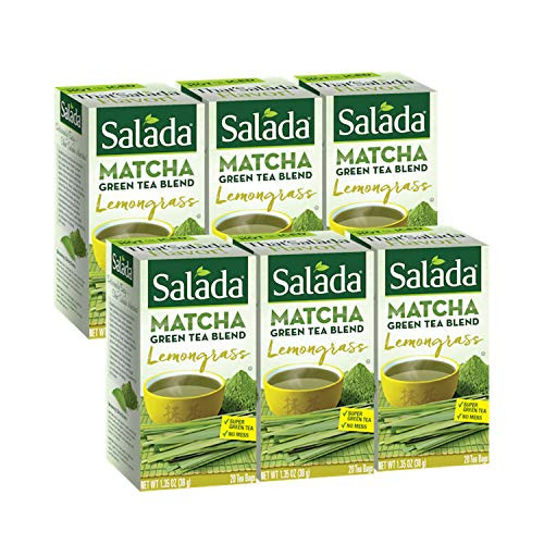 Salada Lemongrass Matcha Green Tea Blend  120 Individually Wrapped Tea Bags  Pack of 6