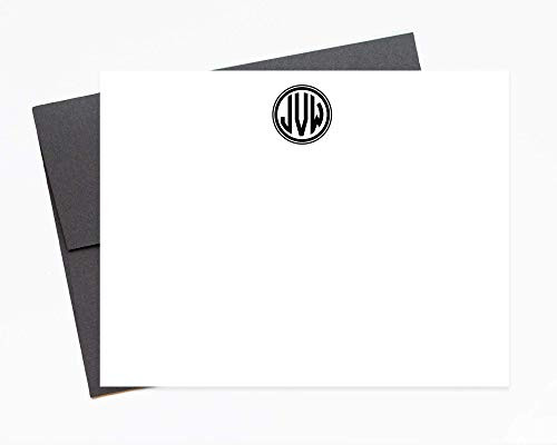 Personalized Monogram Stationary Set  Classy Elegant Stationery Note Card with Envelopes