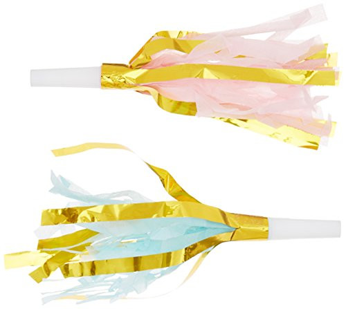 Ginger Ray PM-946 Pick And Mix Mint & Pastel Pink Foil Party Horn Blowers (10 Pack), Gold