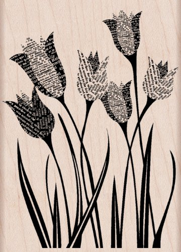 Hero Arts Woodblock Stamp  Newspaper Tulips